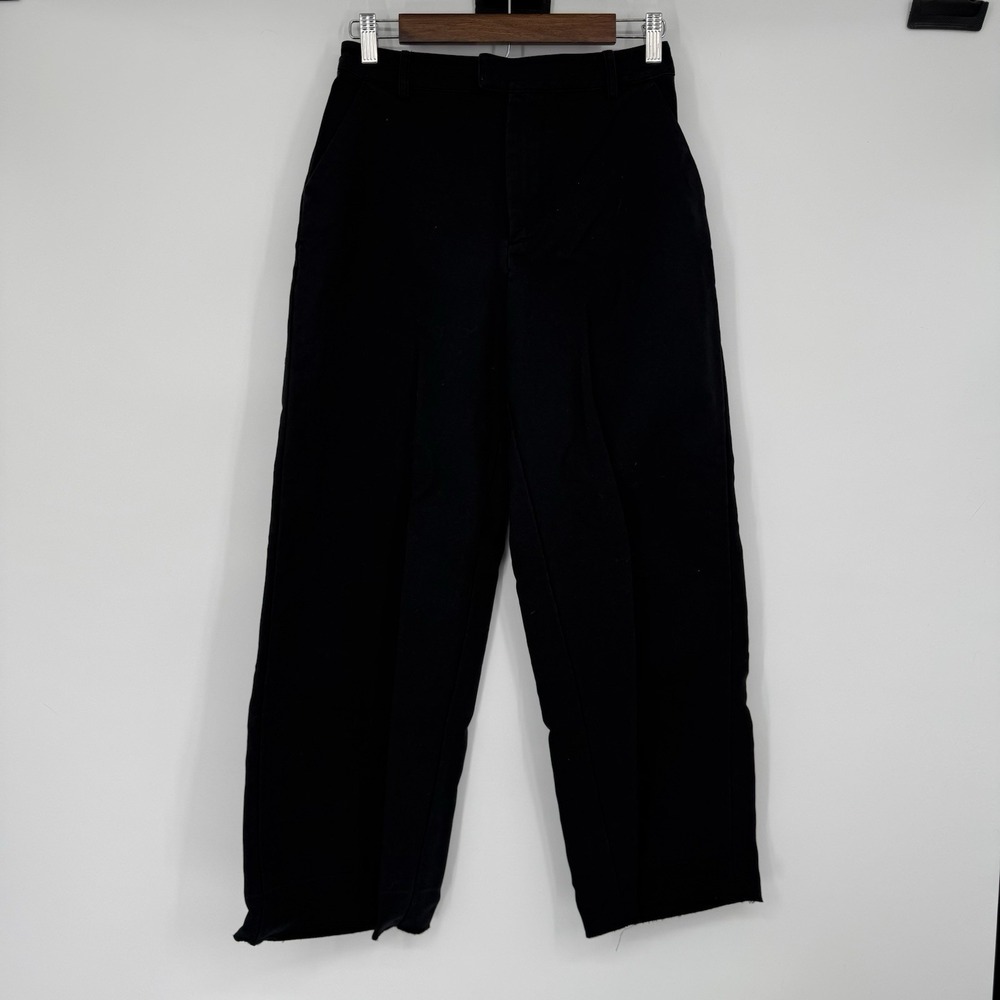 Good American Womens Black Trousers Size 2/26 Dress Pants Wide Leg Raw Hem